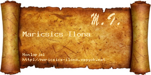 Maricsics Ilona névjegykártya